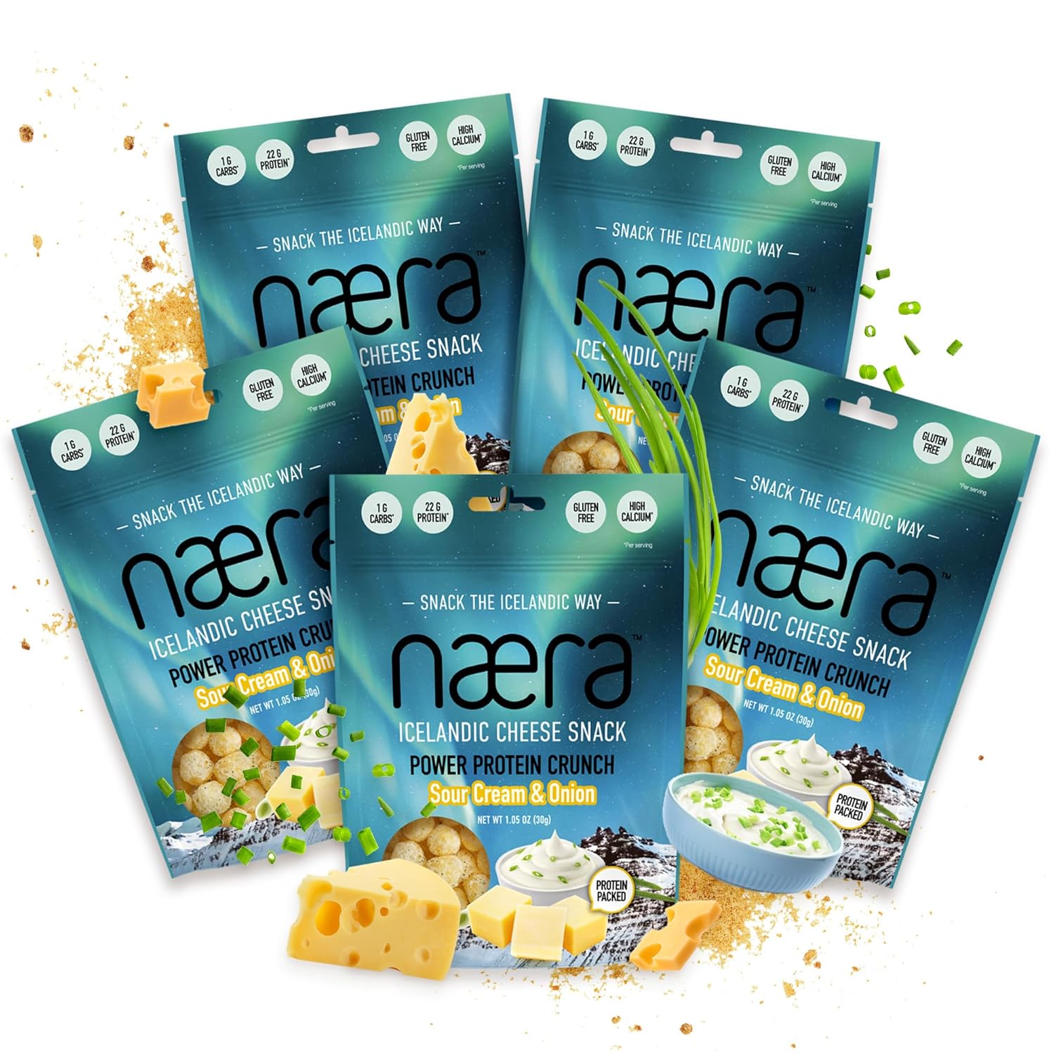 Nra Icelandic Power Protein Snacks - 5-Pack Sour Cream