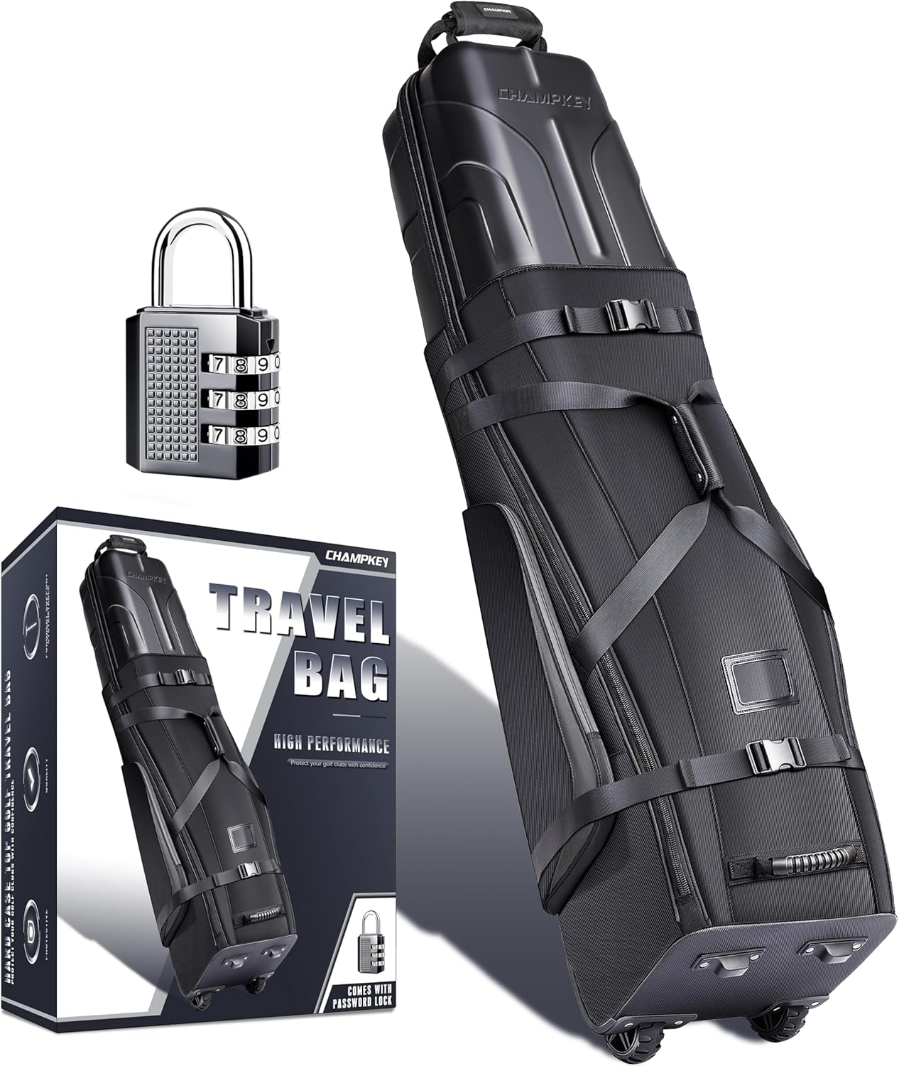 CHAMPKEY Golf Travel Bag - Hard Case Protection