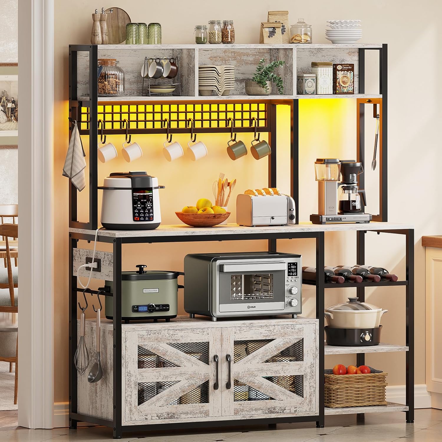 Itaar 47.2 Bakers Rack with Power Outlet