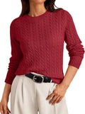 LILLUSORY Womens Lightweight Cable Knit Classic Pullover - Timeless go