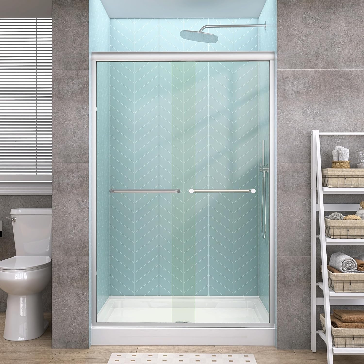 GETPRO Shower Door Sliding 46-48 in. W x 72 in. H for Bathrooms