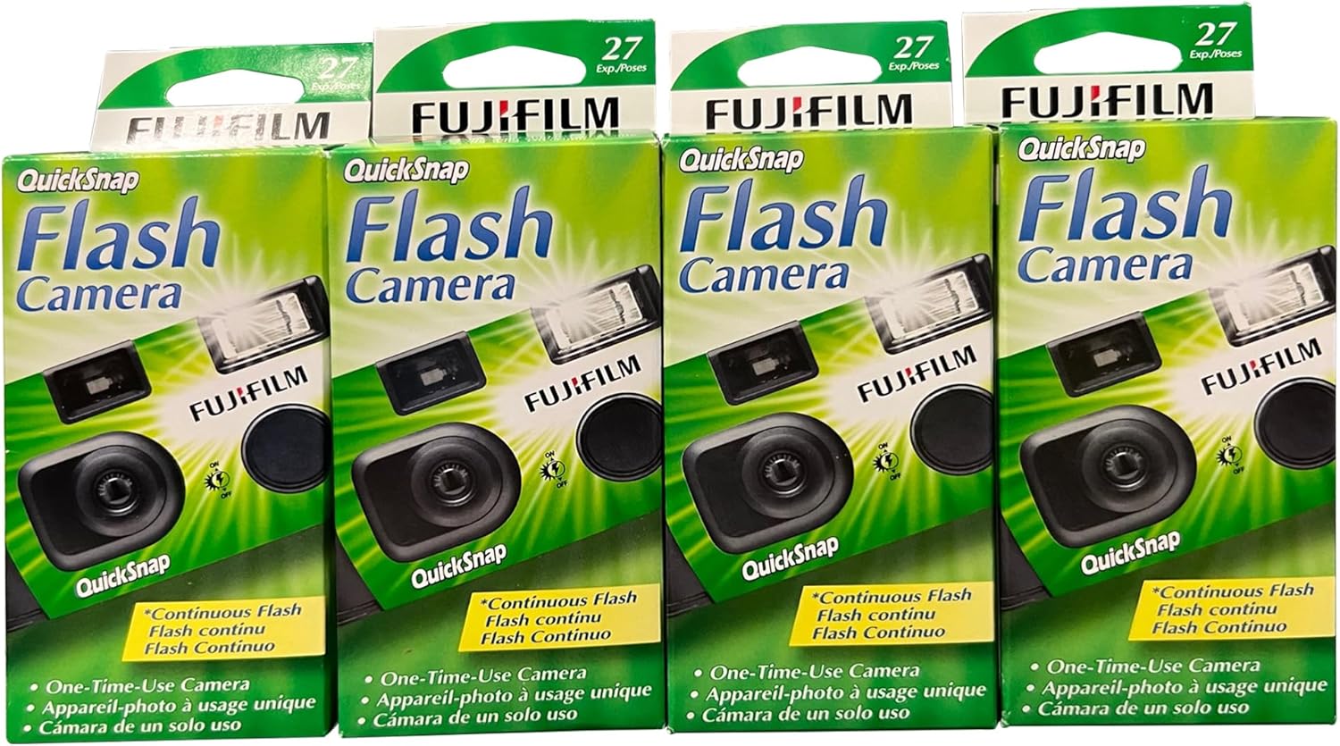 Fujifilm QuickSnap Flash 400 One Time Use Camera 4-Pack
