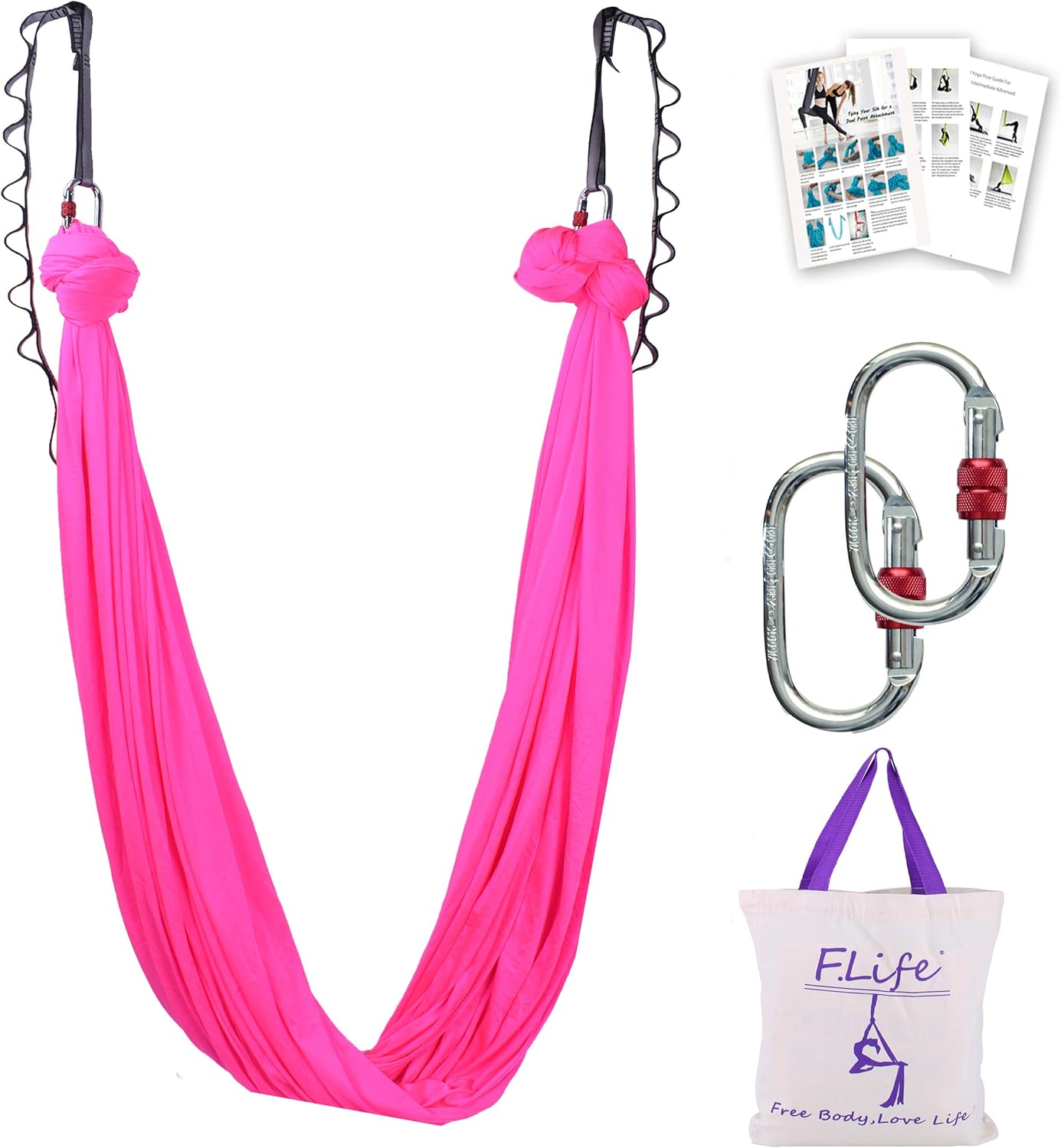 F.Life Aerial Silk Yoga Hammock for Inversion and Strength Training