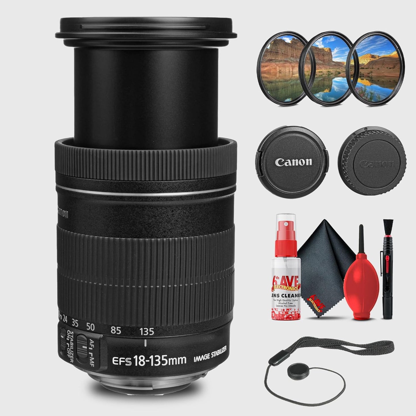 Canon EF-S 18-135mm f/3.5-5.6 IS Lens with Essential Accessories