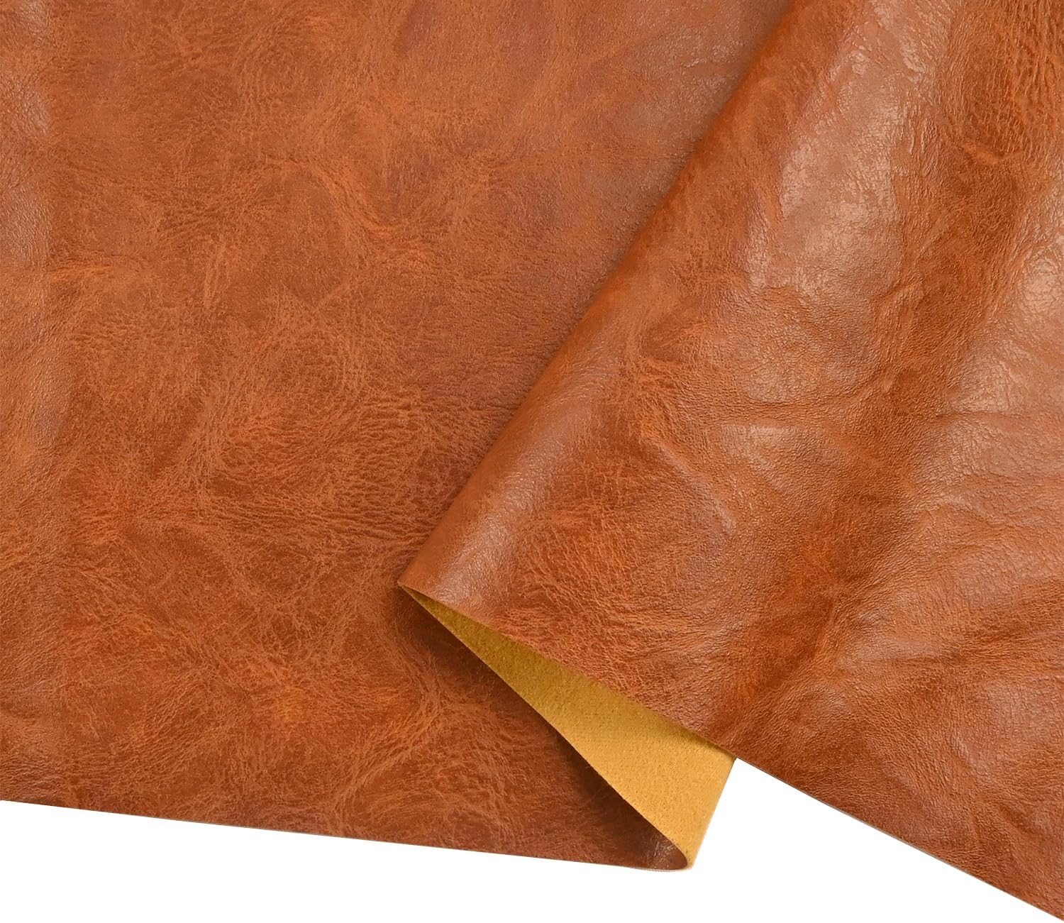 Soft Leather Fabric for Upholstery - Light Brown Crazy Horse