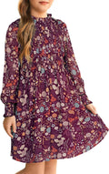GRACE KARIN Girls' Fall Long Sleeve Floral Midi Dress - Classic Look
