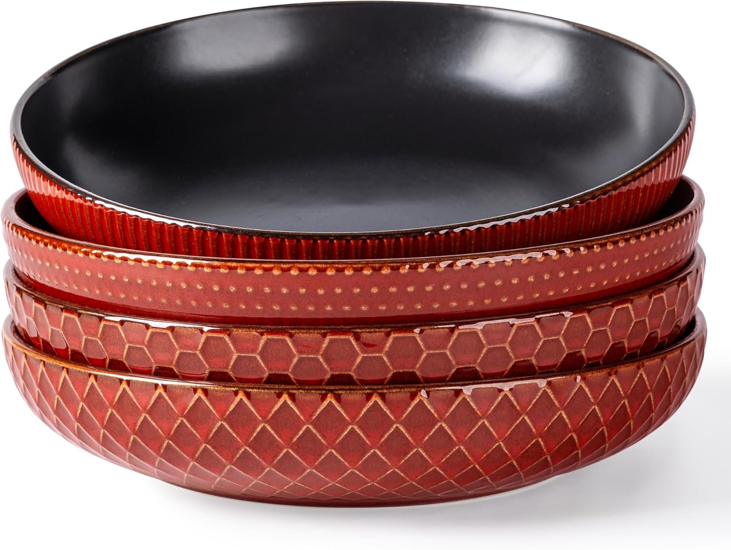 GBHOME 9.5ft' Large Pasta Bowls Set of 4 for Kitchen Use