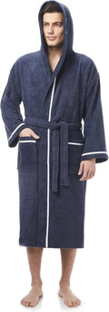 Arus Men's Hooded Classic Bathrobe - Turkish Cotton Comfort