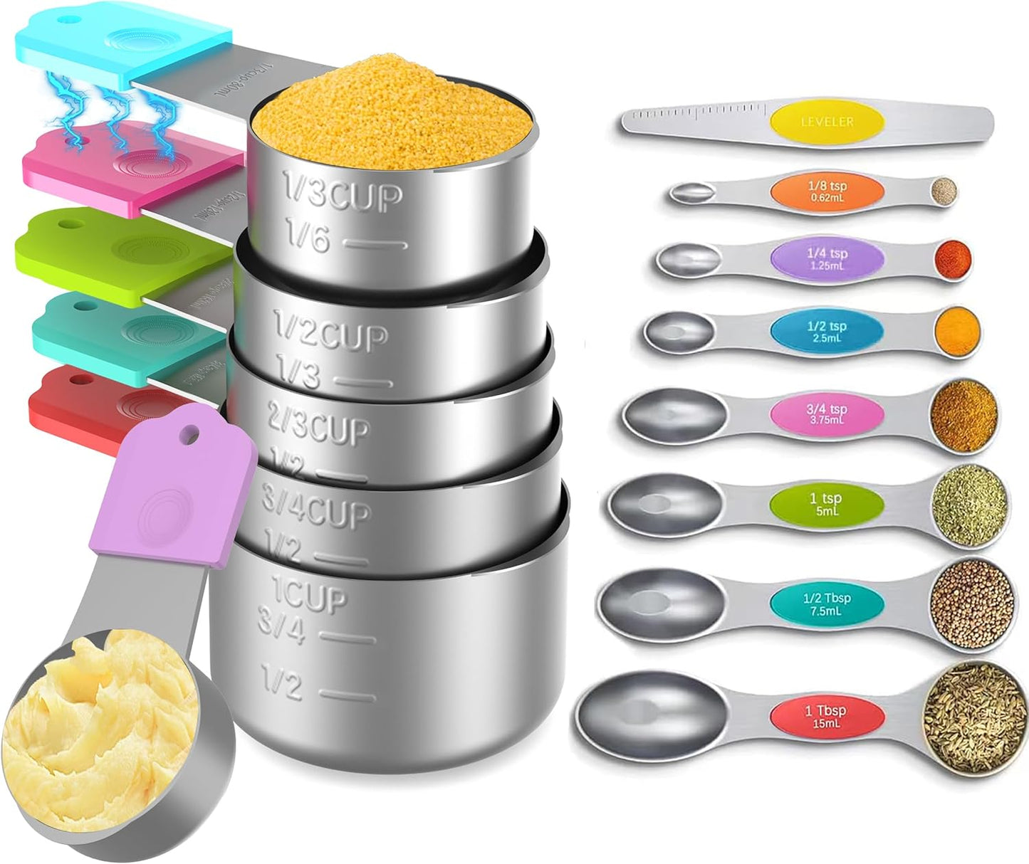Magnetic Measuring Cups and Spoons Set for Accurate Baking