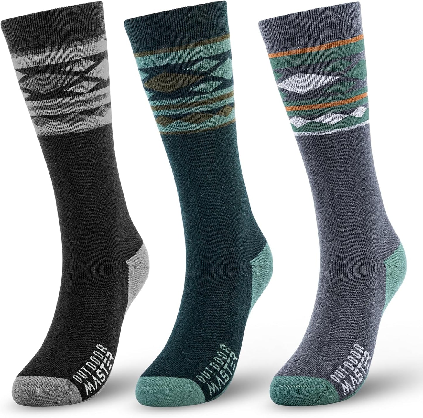 OutdoorMaster Merino Wool Ski Socks for Men & Women - Warmth & Comfort