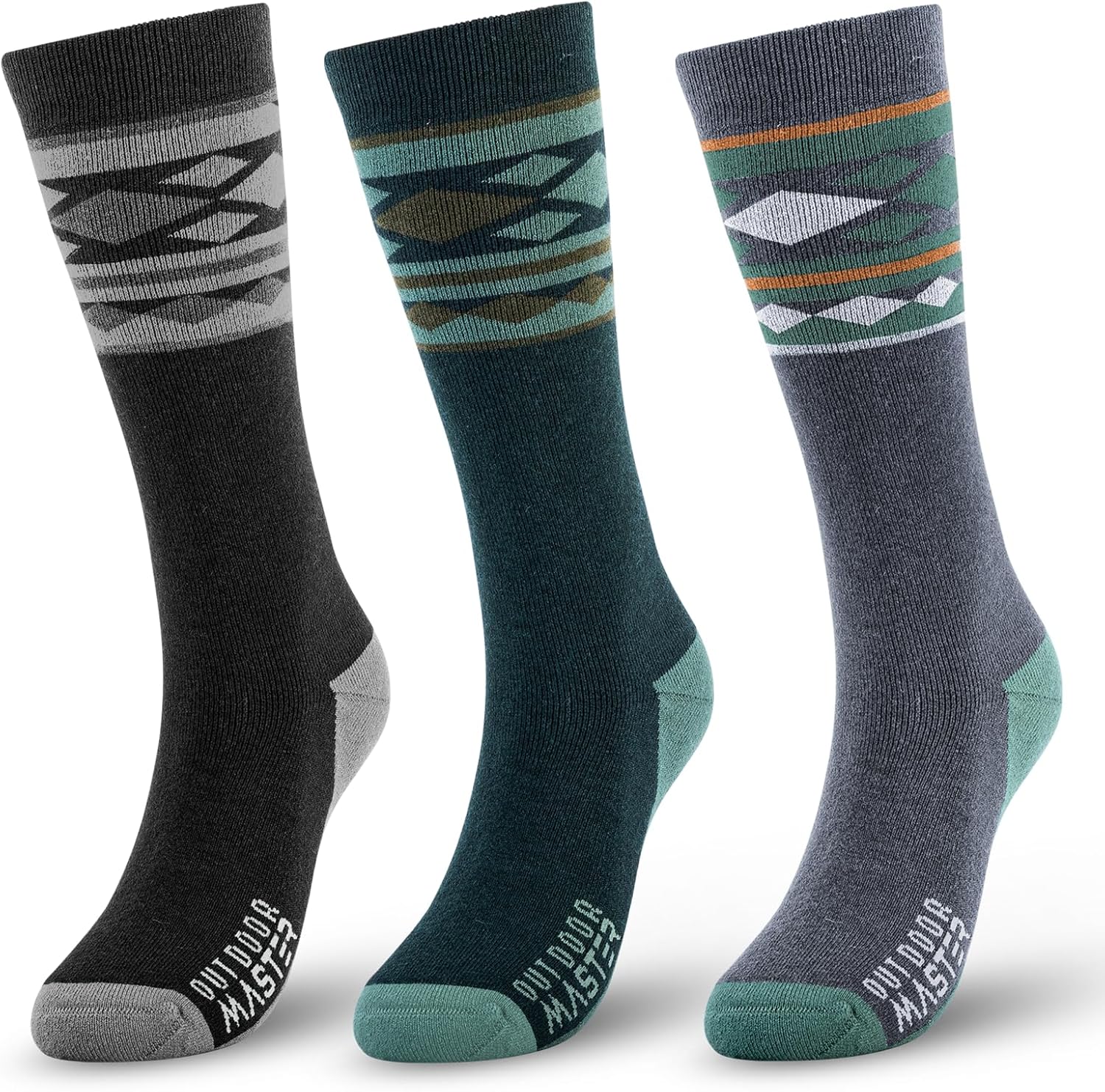 OutdoorMaster Merino Wool Ski Socks for Men & Women - Warmth & Comfort