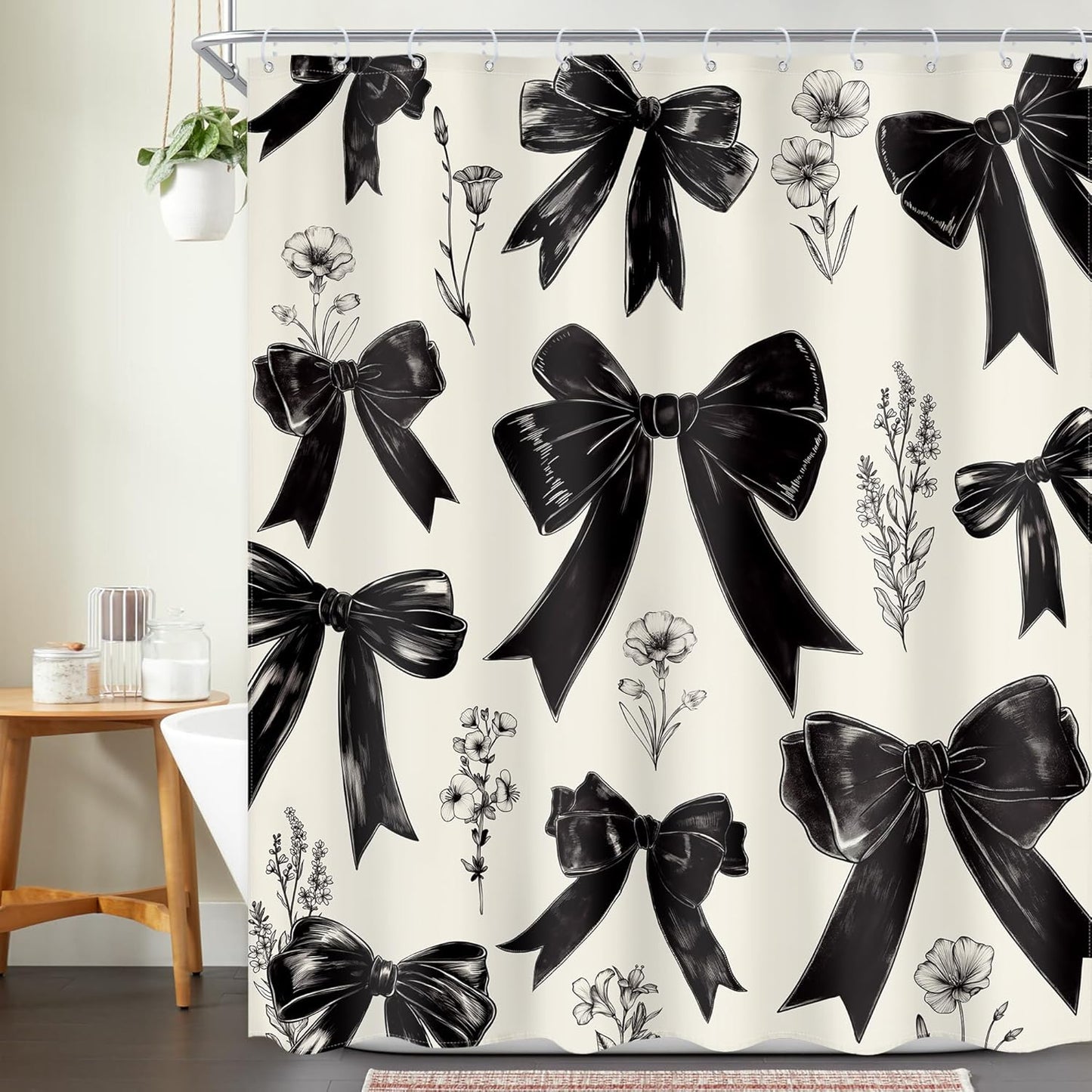 Vintage Girly Bow Shower Curtain by Ufeela