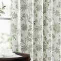 Blackout Curtains for Bedroom 96 in - Floral Sage Green Panels