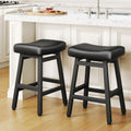 Counter Height Bar Stools Set of 2 24 in - Sturdy Bonded Leather Seats