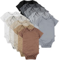 10-Pack Short Sleeve Organic Cotton Bodysuits for Infant Baby - GOTS