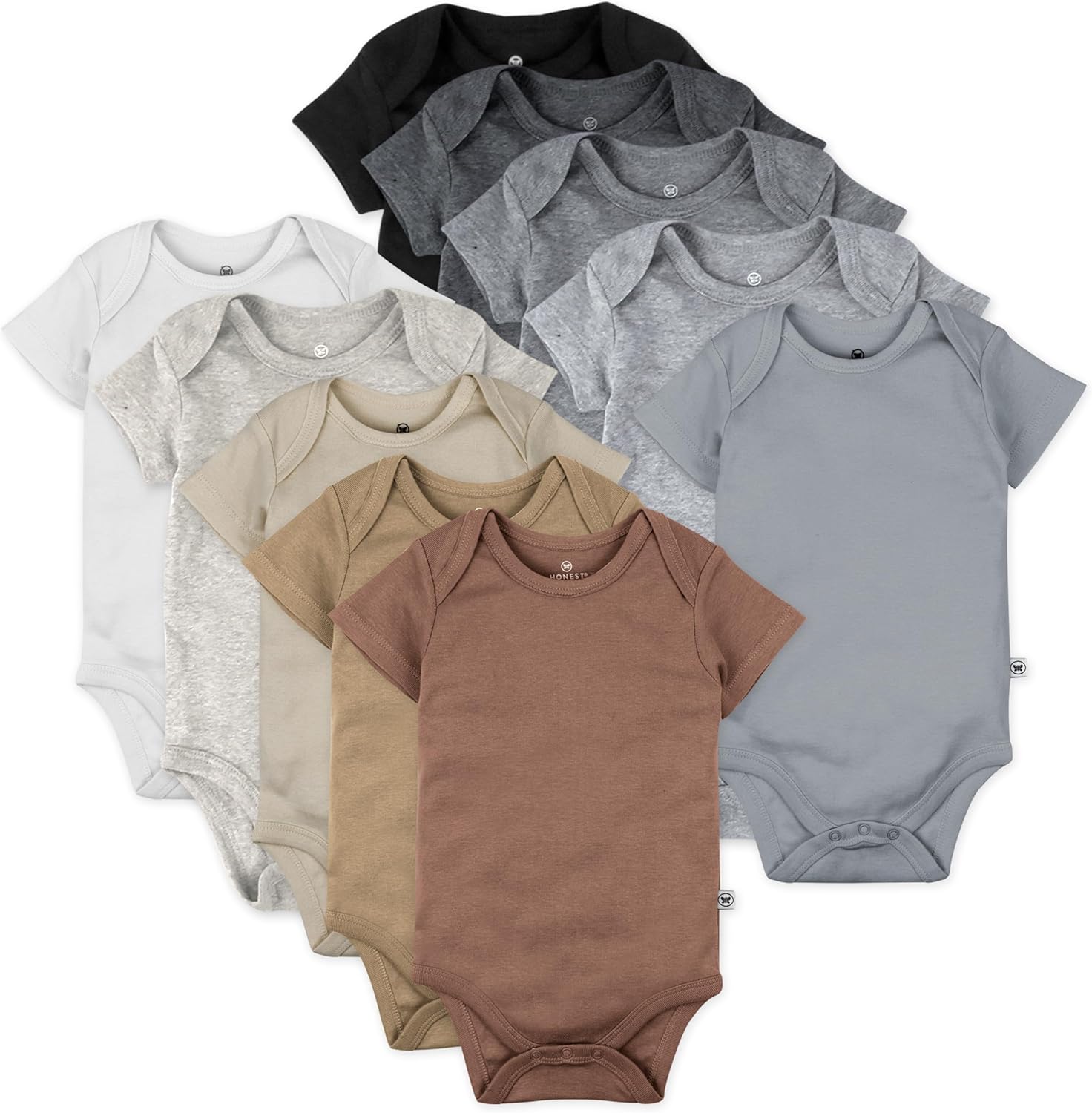 Honestbaby 10-Pack Short Sleeve Bodysuits for Infant Comfort