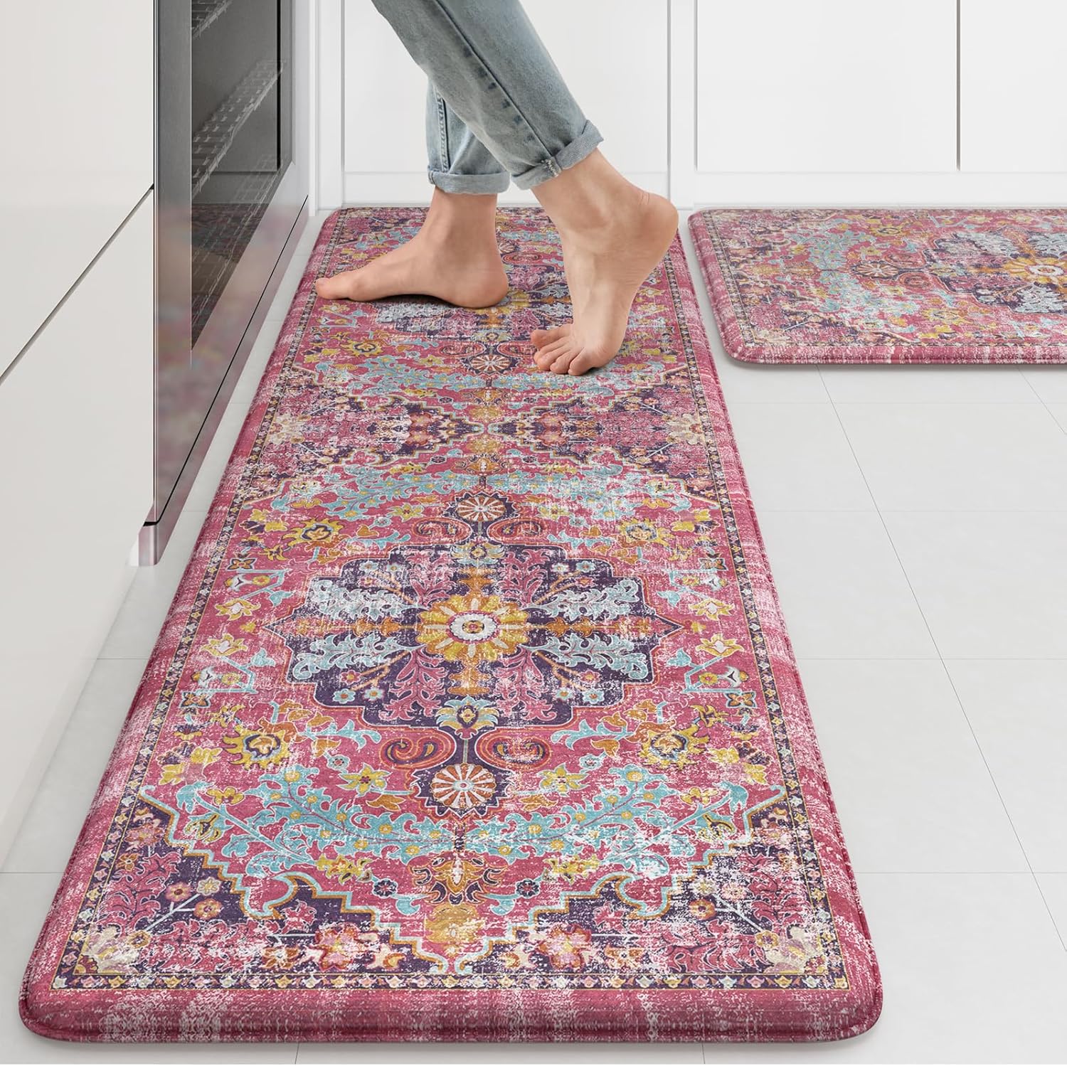 KIMODE Anti Fatigue Kitchen Mat Set for Comfort and Style