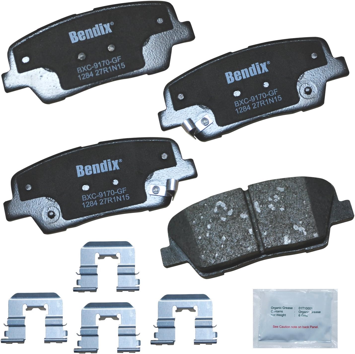 Bendix Priority1 CFC1284 Ceramic Rear Brake Pads for Hyundai
