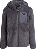 Girls Sherpa Fleece Jacket Full Zip Hooded Teddy Coat - Warm Layer