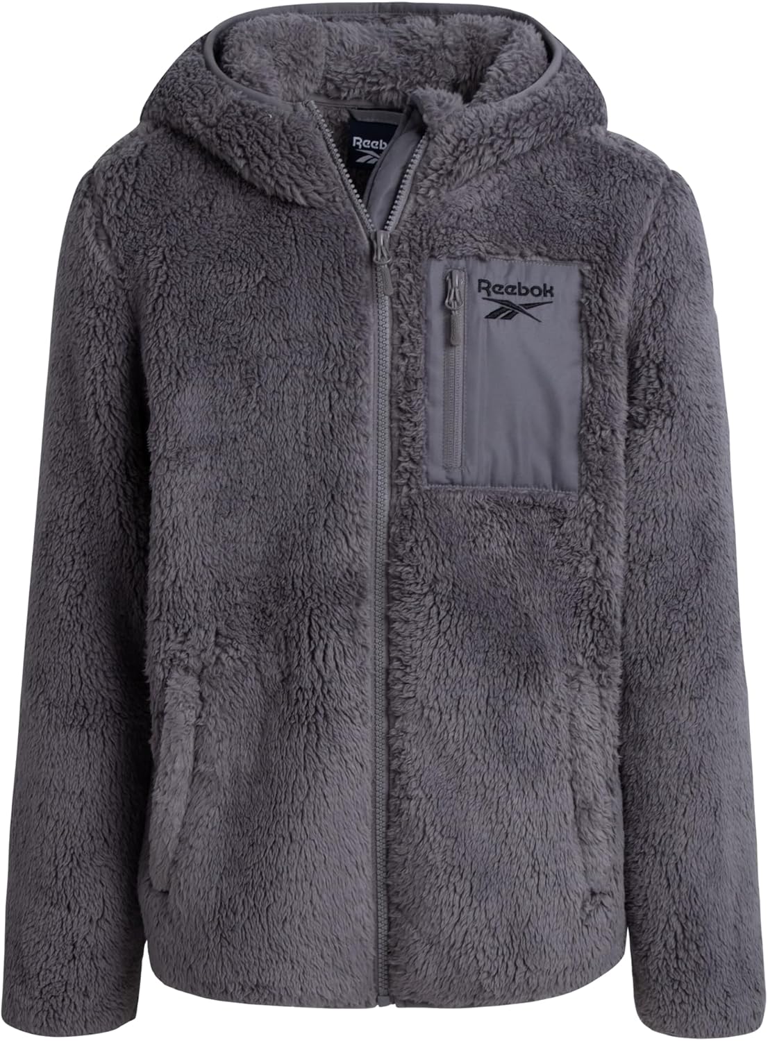 Reebok Girls Fleece Jacket - Cozy Sherpa Coat for Winter Wear