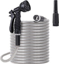Metal Water Hose 100 ft - Stainless Steel, Lightweight & Kink Free