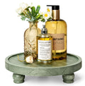 Farmhouse Pine Wood Riser Round Pedestal Stand - Green display
