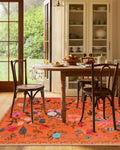 Boho Washable Area Rug 6x9 for Living Room and Bedroom Use