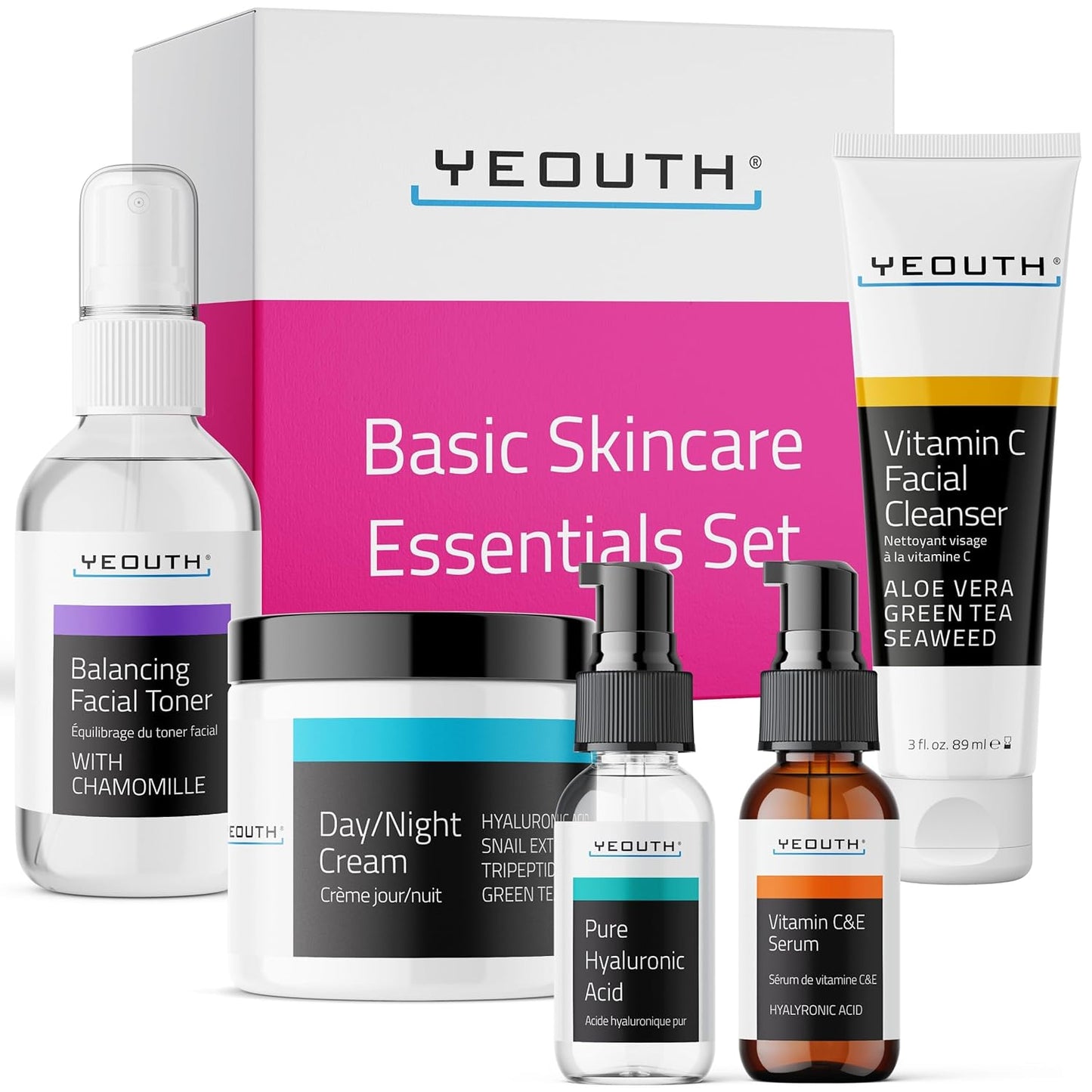 YEOUTH Skin Care Set: Hydrating Facial Serum & Cleanser Kit