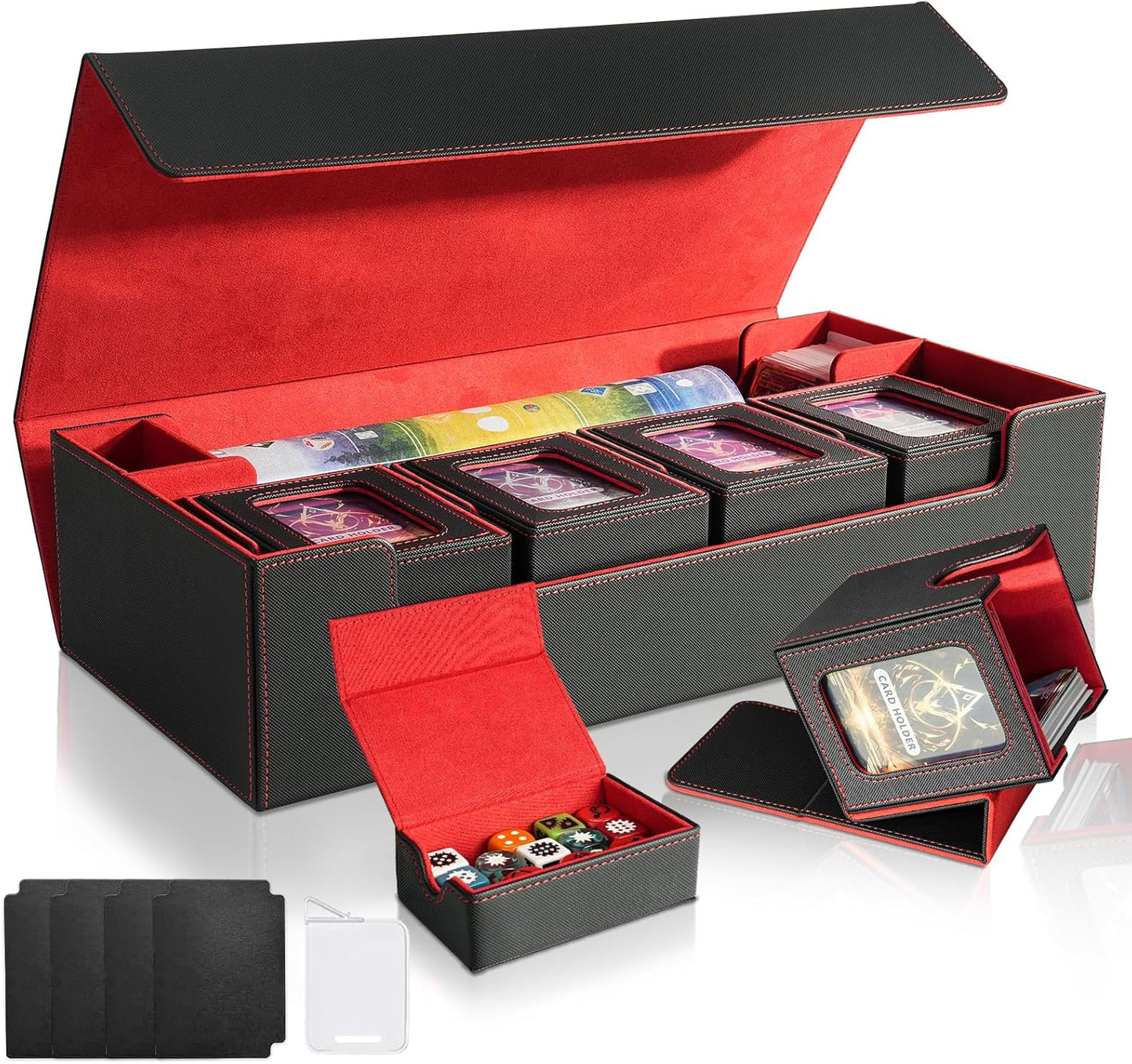 Card Deck Box for MTG Commander - Large 6 in 1 Storage Case