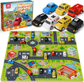 Coogam Alphabet Maze 26pcs Pull Back Car Playmat - Letter Matching Toy