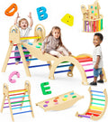 Pikler Triangle Set 9-in-1 Foldable Wooden Climber - Montessori Play