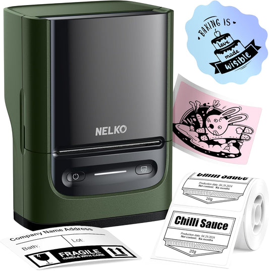 Nelko PM220 Bluetooth Label Printer - Portable Thermal Printer for Small Business