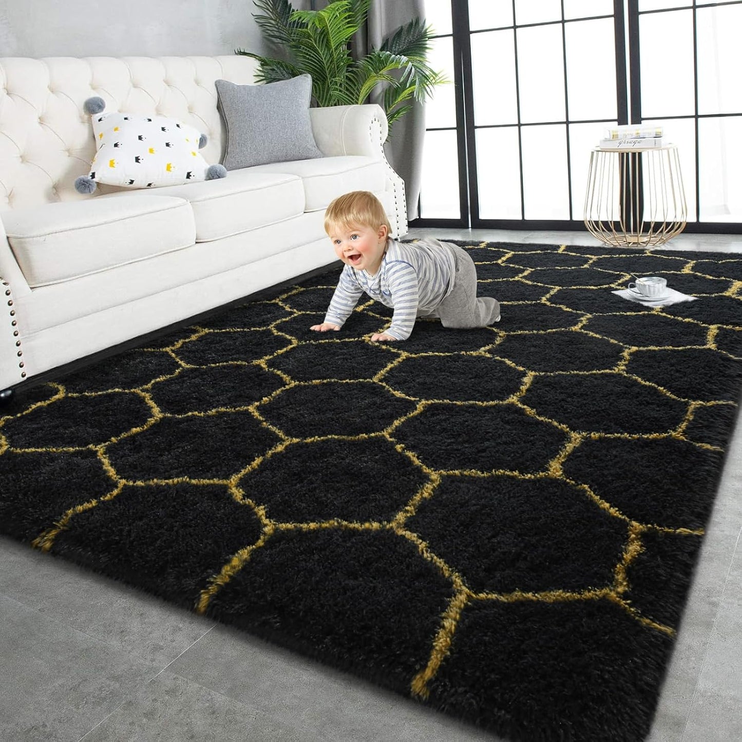 Super Soft Shaggy Rugs for Living Room and Bedroom Decor