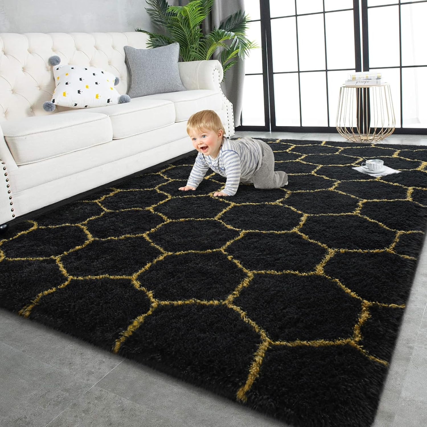 Super Soft Shaggy Rugs for Living Room and Bedroom Decor