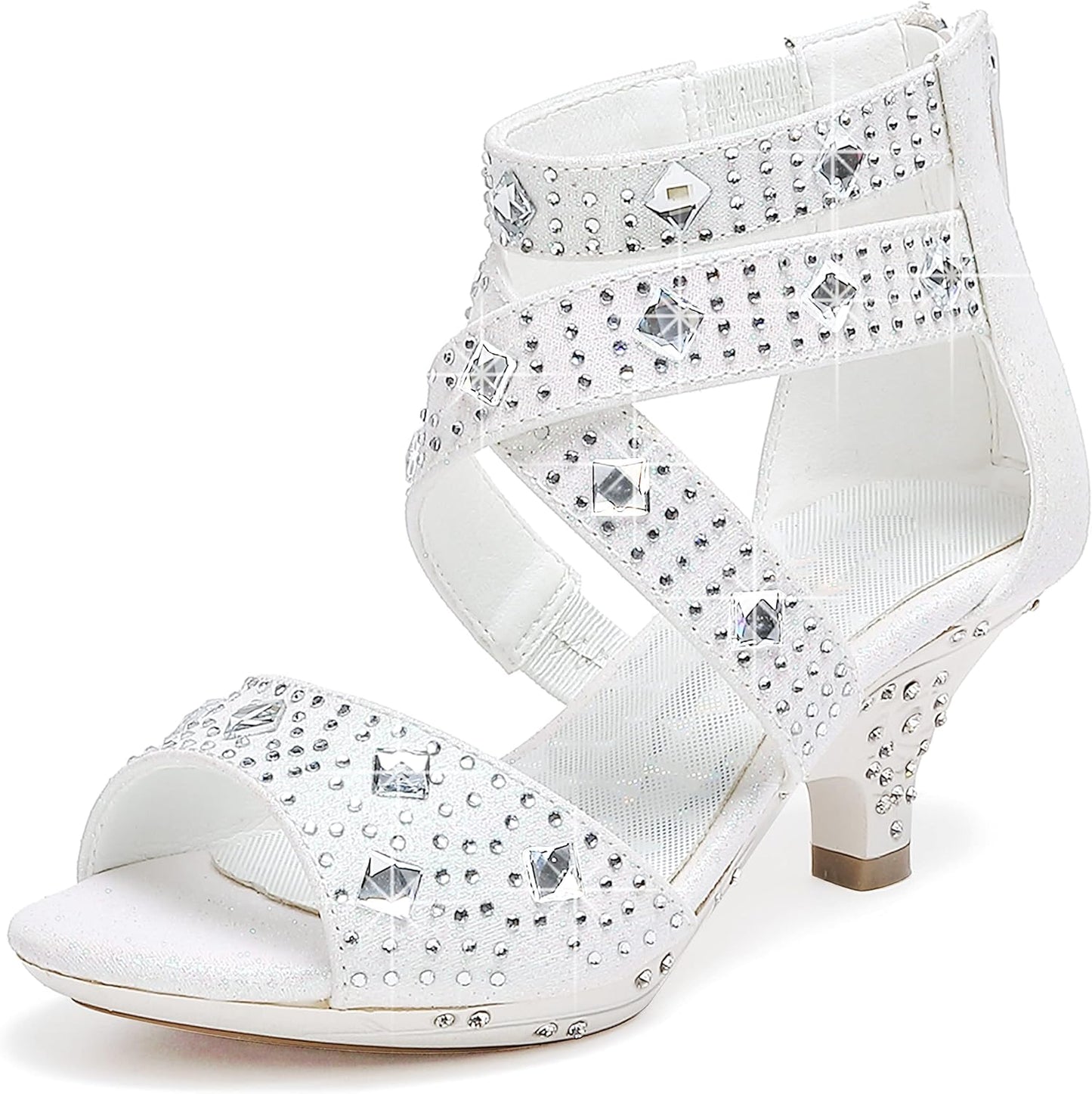 Dufannie Toddler High Heels for Girls - Glitter Pump Sandals