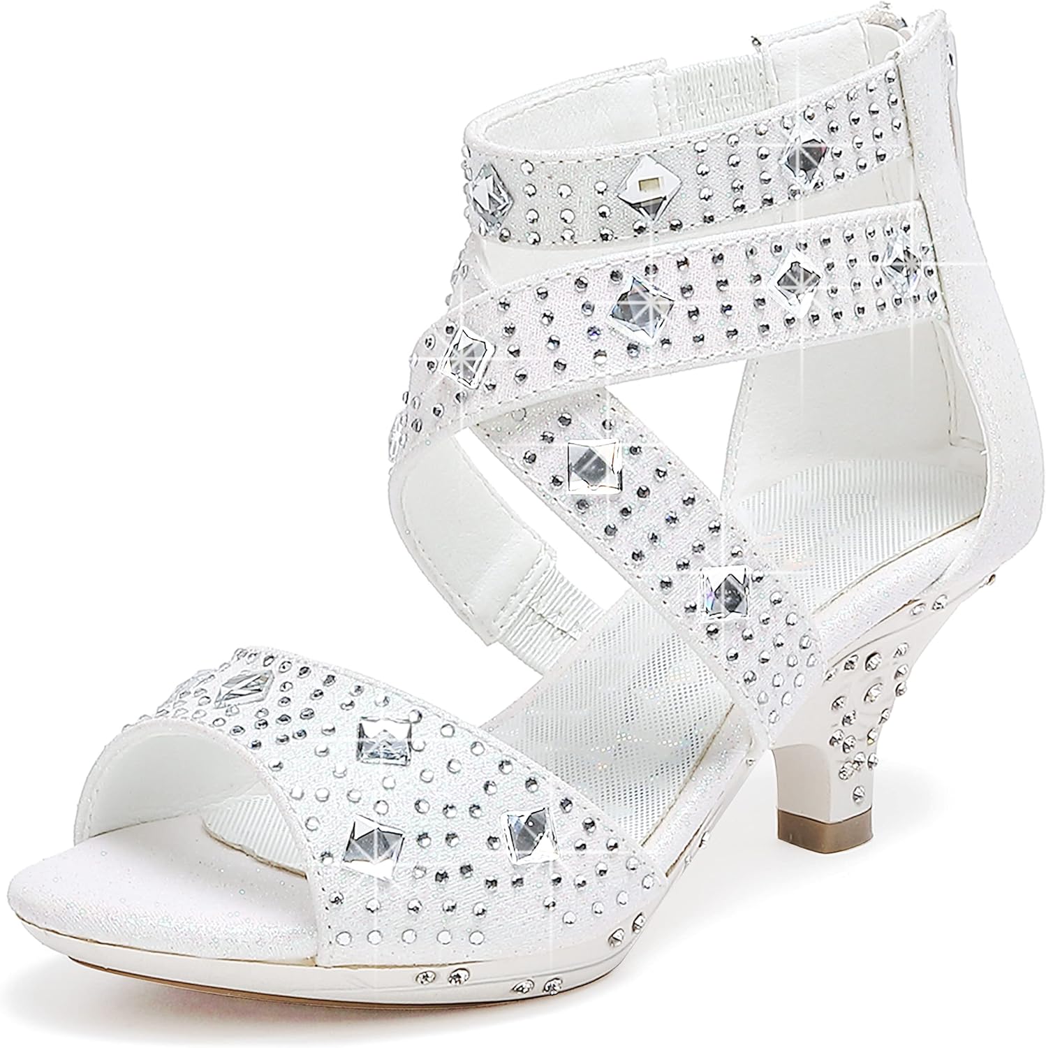 Dufannie Toddler High Heels for Girls - Glitter Pump Sandals