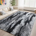 DweIke Area Rug 6x9 Fluffy Shag Carpet - Plush Soft Dark Grey