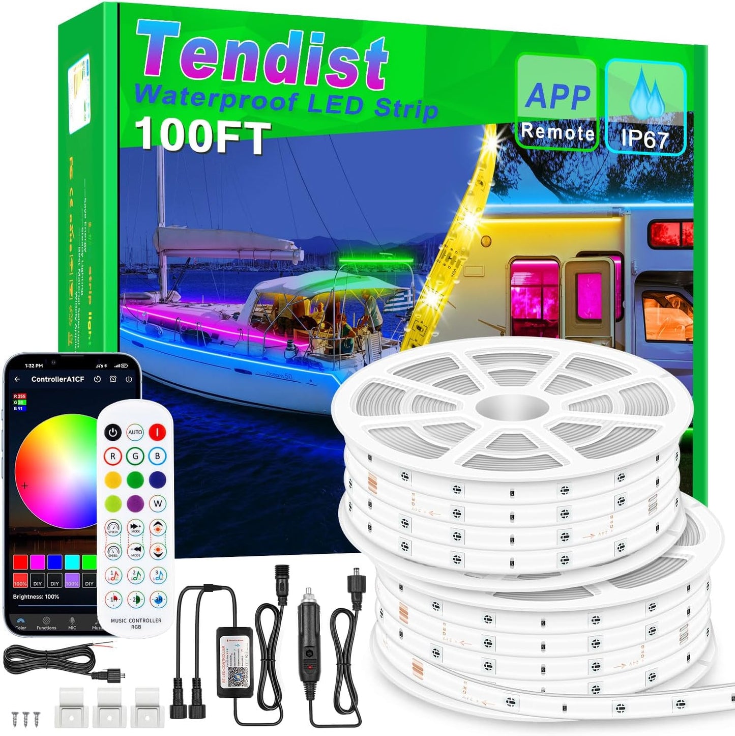 Boat Lights LED Waterproof 100FT for Marine and Night Fishing