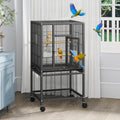 YITAHOME 41 in Metal Bird Cage for Parakeets - Rolling Stand & Tray