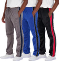 Men's Tricot Sweatpants 3 Pack - Open Bottom Athletic Casual Fit