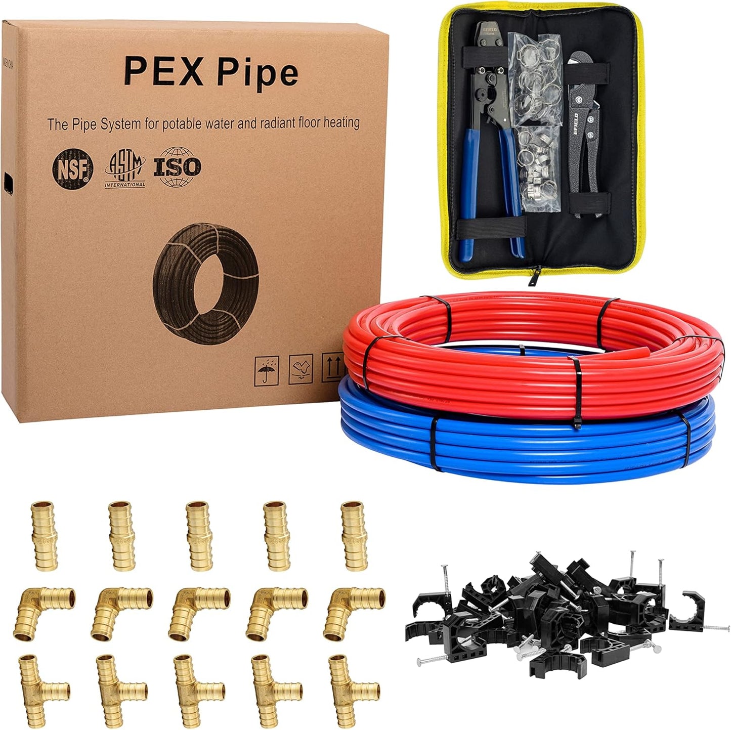 EFIELD 1/2 Inch Pex-b Pipe Tubing Bundle for Plumbing Needs