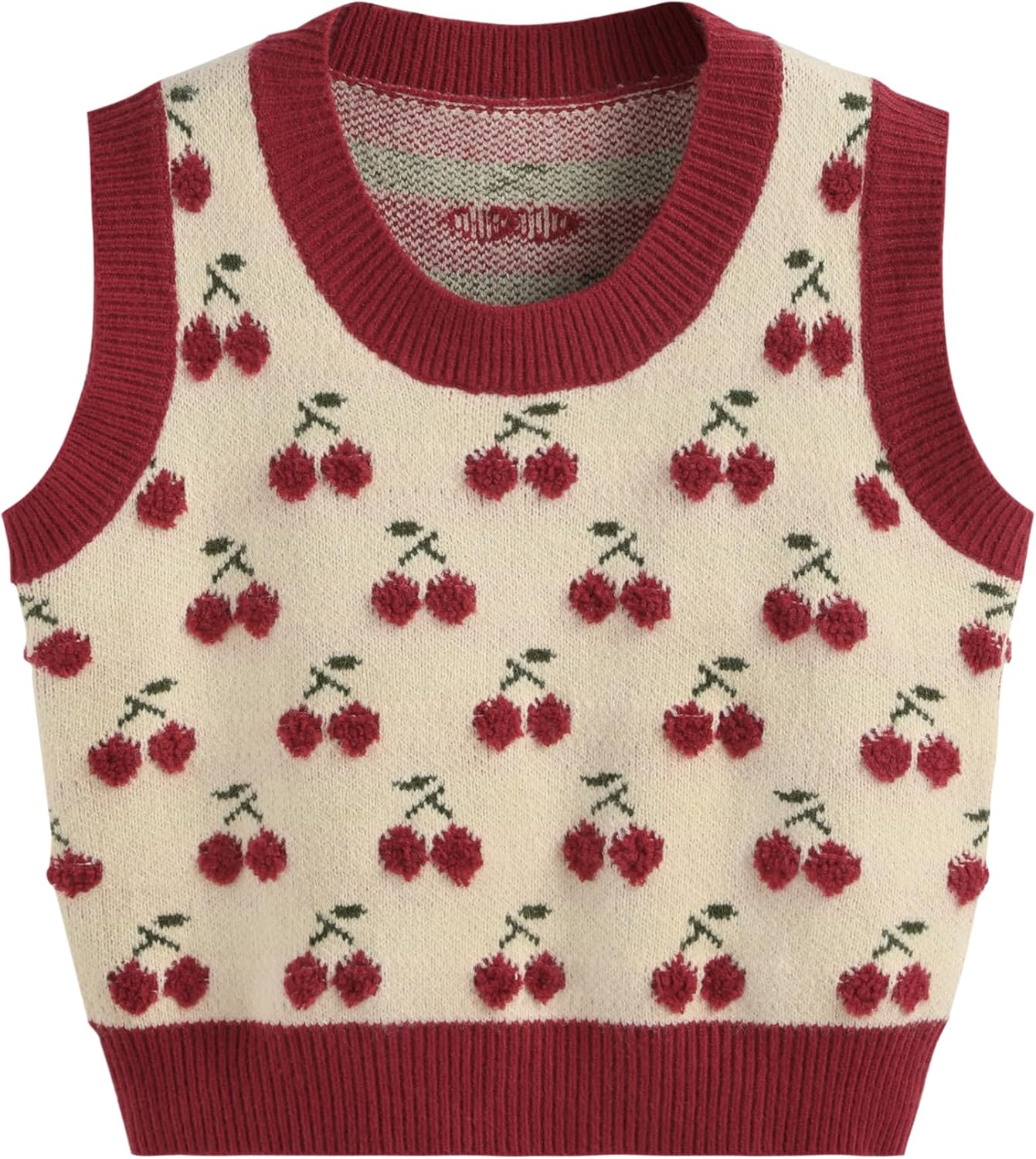 CIDER Sweater Vest Women Sleeveless Cropped Cute Graphic Tops