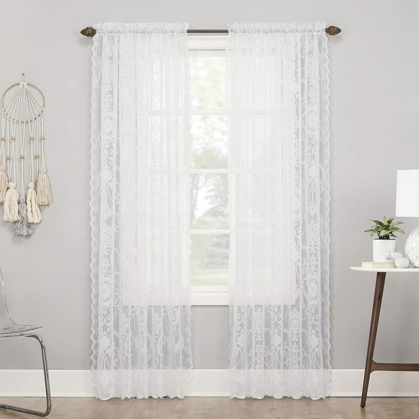 Transform Your Space with No. 918 Floral Lace Curtain