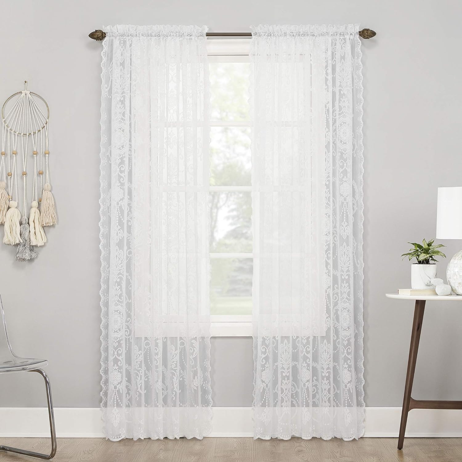 Transform Your Space with No. 918 Floral Lace Curtain