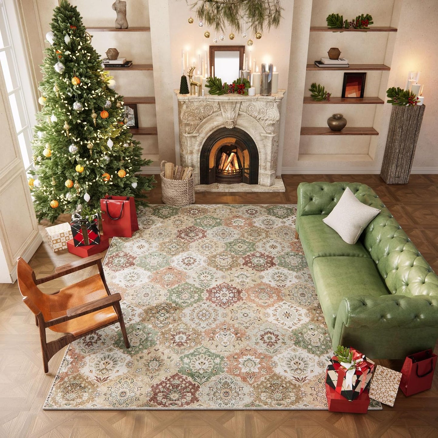Washable Area Rug 4x6 for Bedroom and Living Room Use