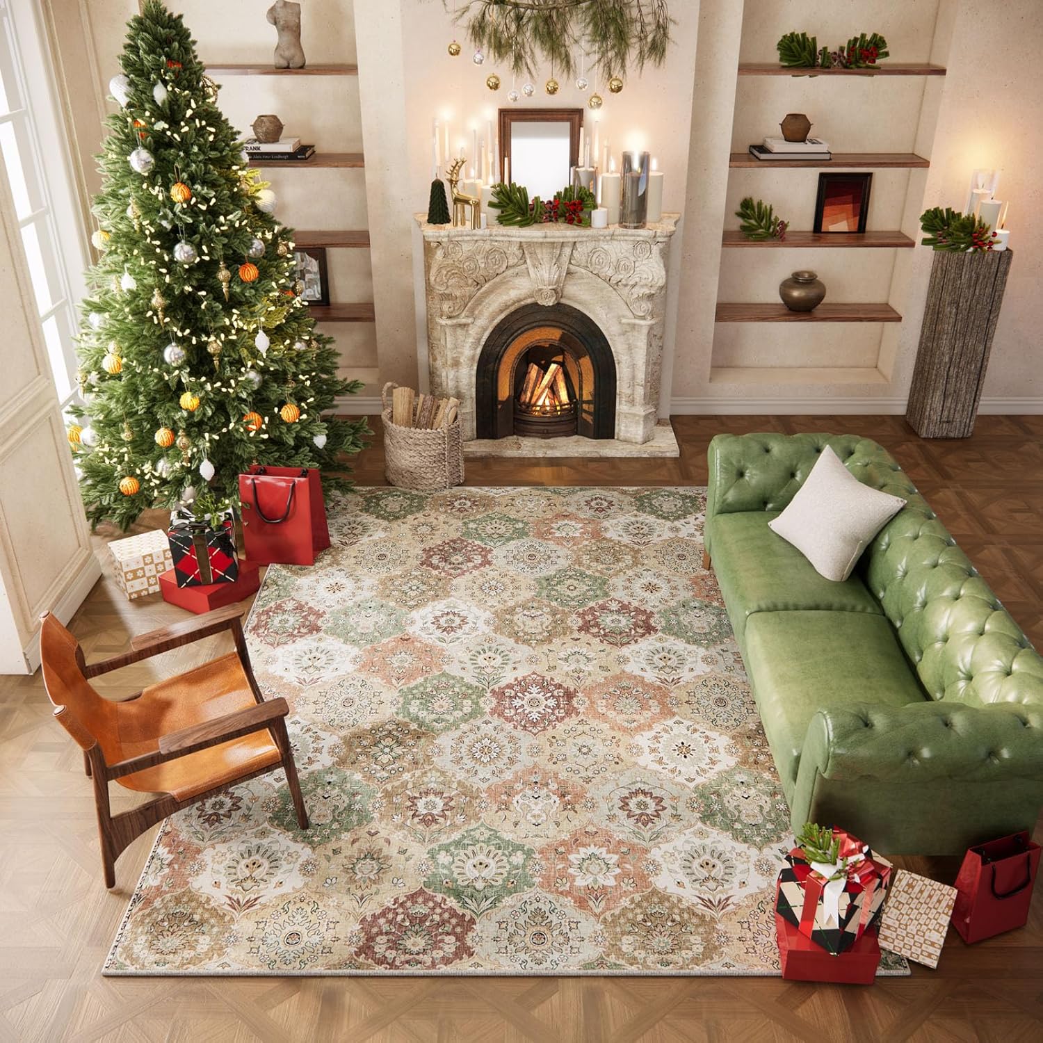 Washable Area Rug 4x6 for Bedroom and Living Room Use