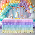 14ft Rainbow Tutu Tulle Table Skirt for Parties and Events
