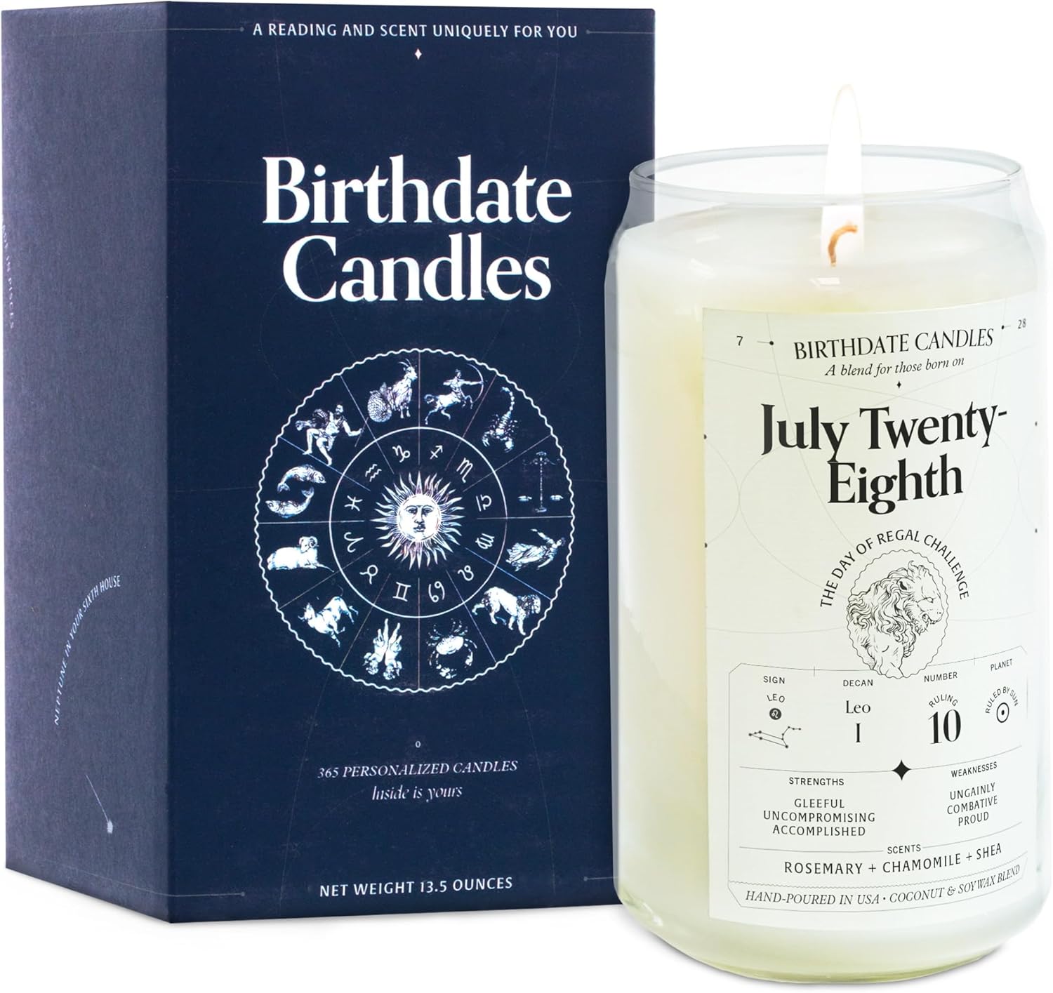 July 28 Birthdate Candles - Leo Zodiac Scented Gift