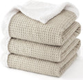 PHF Waffle Sherpa Blanket King Size - Reversible Cozy Luxury