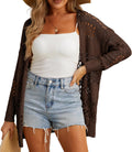 Women Summer Crochet Open Front Cardigan - Lightweight Boho